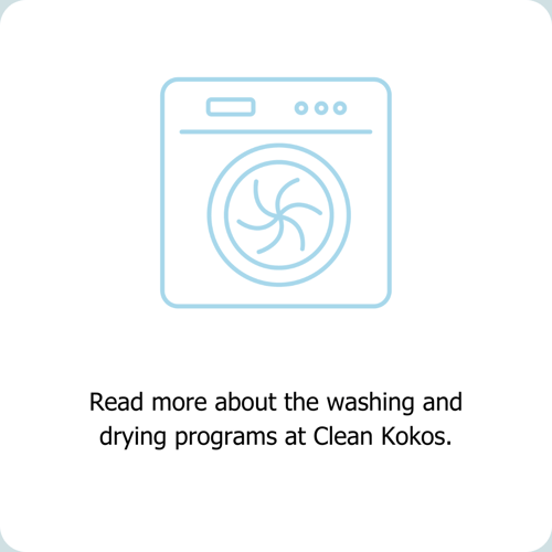 Read more about the washing and drying programs at Clean Kokos.
