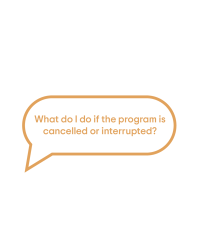 What do I do if the program is cancelled or interrupted? What do I do if the program is cancelled or interrupted?