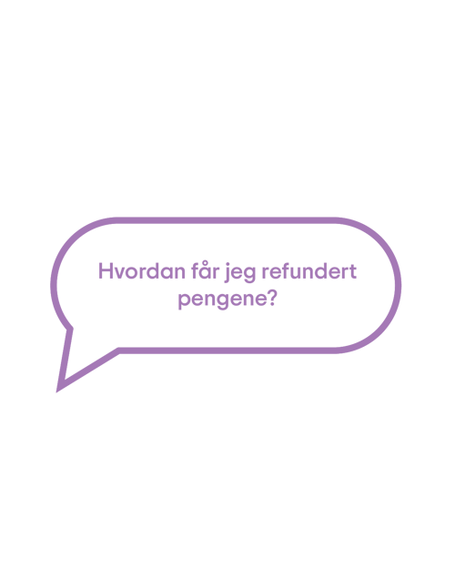 Hvordan får jeg refundert pengene?