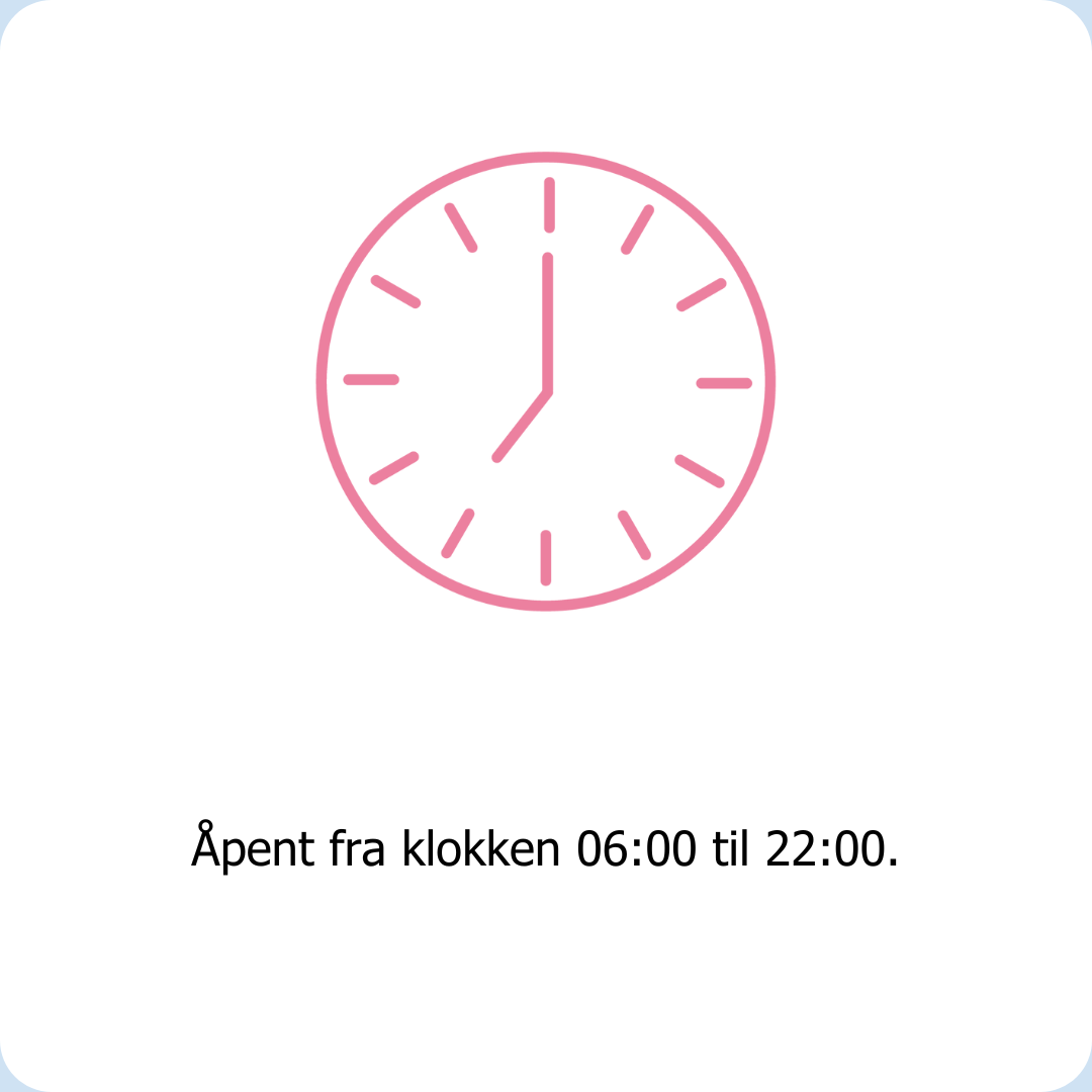 Åpningstidene på Clean Kokos er fra 06:00 til 22:00. 