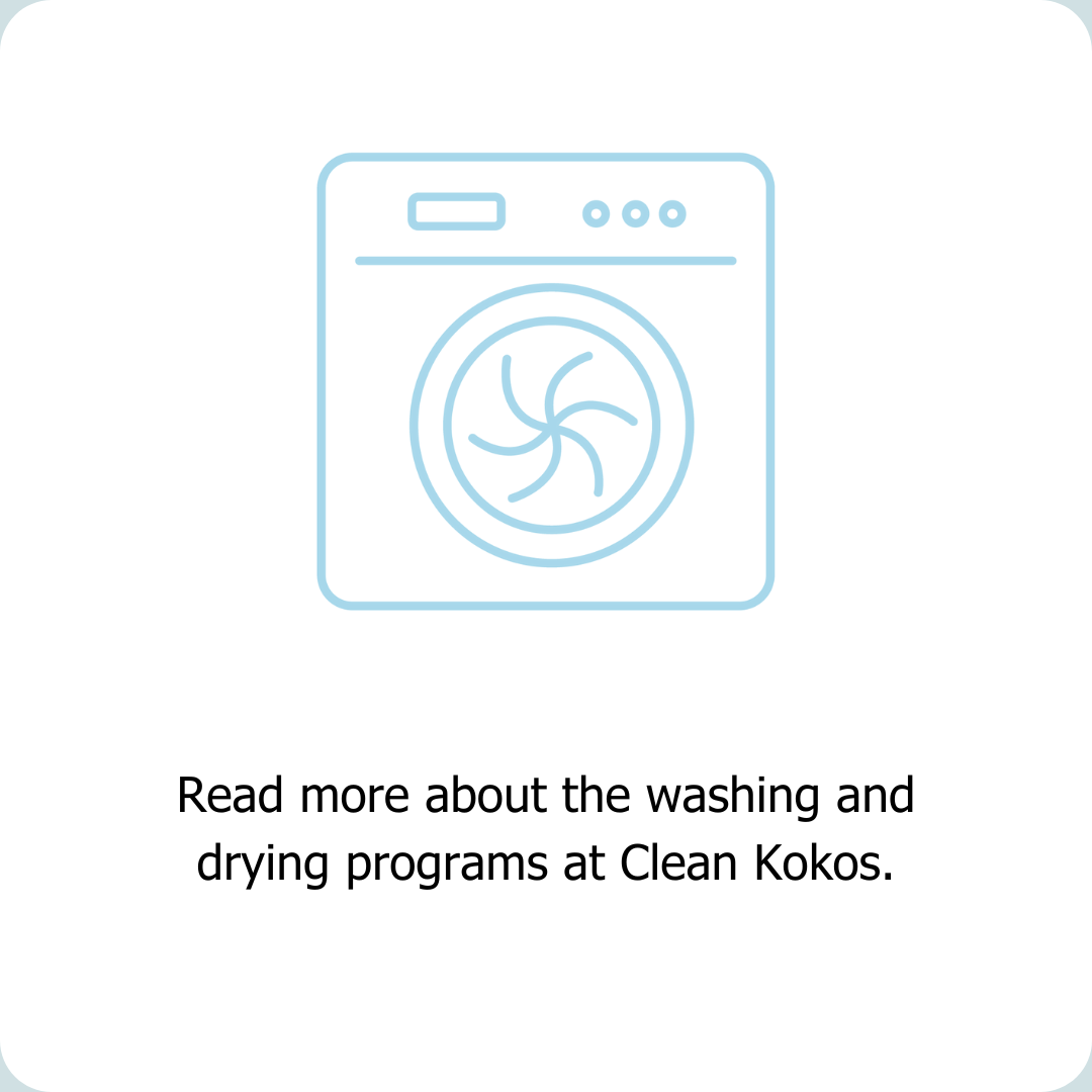 Read more about the washing and drying programs at Clean Kokos.