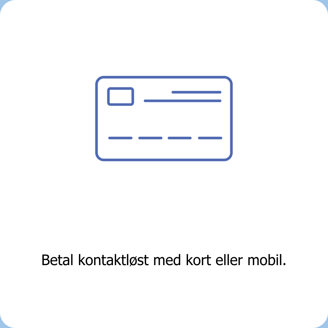 Hos Clean Kokos kan du betale kontaktløst med kort eller med mobil.